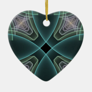 Moderne Teal Geometrische Fractale Kunst Grafisch Keramisch Ornament