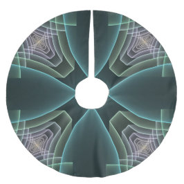 Moderne Teal Geometrische Fractale Kunst Grafisch Kerstboom Rok