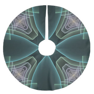Moderne Teal Geometrische Fractale Kunst Grafisch Kerstboom Rok