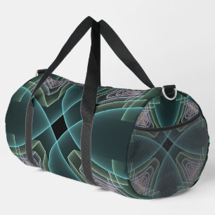 Moderne Teal Geometrische Fractale Kunst Grafisch Plunjezak
