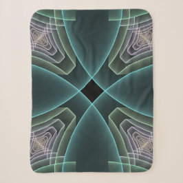 Moderne Teal Geometrische Fractale Kunst Grafisch Sherpa Deken