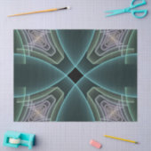 Moderne Teal Geometrische Fractale Kunst Grafisch Tissuepapier (Craft)