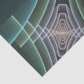 Moderne Teal Geometrische Fractale Kunst Grafisch Tissuepapier (Detail)