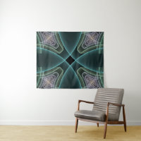 Moderne Teal Geometrische Fractale Kunst Grafisch