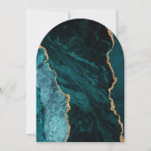 Moderne Teal Gouden Agaat Boog Bruiloft Kaart (Achterkant)