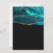 Moderne Teal & Gouden Agaat Steen Abstracte Verjaa Kaart (Achterkant)