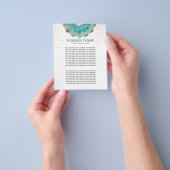 Moderne Teal & Gouden Mandala Bloem Spa Salon Flyer (Hand)