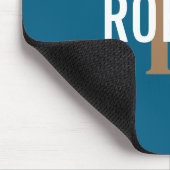 Moderne teal gouden monogram mannennaam muismat (Hoek)
