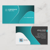 Moderne Teal Gradiënt Zakelijke Template Visitekaartje (Voorkant / Achterkant)