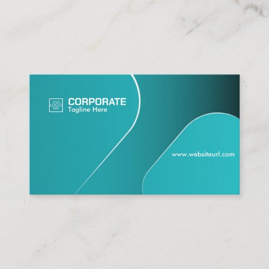 Moderne Teal Gradiënt Zakelijke Template Visitekaartje (Voorkant)