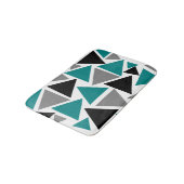 Moderne Teal Grijs Zwart Wit Driehoek Patroon Badmat (Gekanteld)