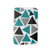 Moderne Teal Grijs Zwart Wit Driehoek Patroon Badmat (Voorkant Verticaal)