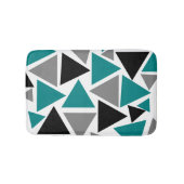 Moderne Teal Grijs Zwart Wit Driehoek Patroon Badmat (Voorkant)