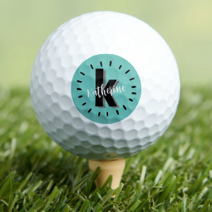 Moderne Teal Initiaal Monogram Golfballen