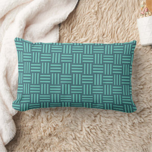 Moderne Teal Mandenvlecht Worp Kussen - Elegante G