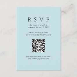 Moderne Teal Minimalistische QR Code Trouwen RSVP Kaartje