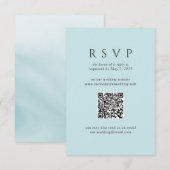 Moderne Teal Minimalistische QR Code Trouwen RSVP Kaartje (Voorkant / Achterkant)