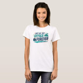 Moderne Teal OUT OF OFFICE Kunstprint T-shirt (Voorkant volledig)