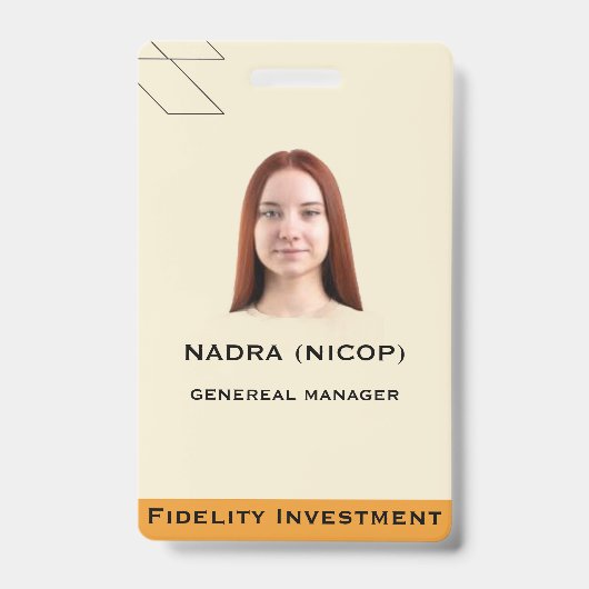 Moderne Teal & Peach Abstracte Professionele Medew Badge (Voorzijde)