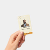 Moderne Teal & Perzik Abstracte Professionele Mede Badge (Handheld)