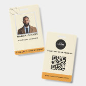 Moderne Teal & Perzik Abstracte Professionele Mede Badge (Voor- en achterkant)