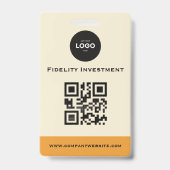 Moderne Teal & Perzik Abstracte Professionele Mede Badge (Achterkant)