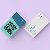 Moderne Teal QR-code Visitekaart Visitekaartje