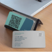 Moderne Teal QR-code Visitekaart Visitekaartje