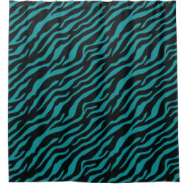 Moderne Teal Safari-douchegordijn Douchegordijn