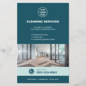 Moderne Teal Schoonmaakdiensten met QR Flyer (Voorkant)