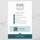 Moderne Teal Schoonmaakdiensten met QR Flyer (Achterkant)