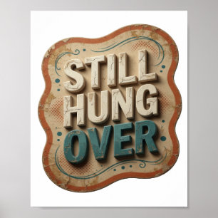 Moderne Teal STILL HUNG OVER Artistiek Motief Poster