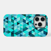 Moderne Teal Turquoise Geometrische Driehoeken Pat iPhone Hoesje (Achterkant horizontaal)