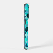 Moderne Teal Turquoise Geometrische Driehoeken Pat iPhone Hoesje (Rechterkant)