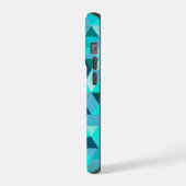 Moderne Teal Turquoise Geometrische Driehoeken Pat iPhone Hoesje (Linkerkant)