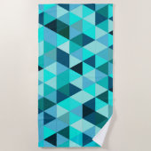 Moderne Teal Turquoise Geometrische Driehoeken Pat Strandlaken (Voorkant)