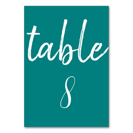 Moderne Teal-Typografie Minimale Trouwkaart Kaart (Voorkant)