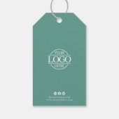 Moderne Teal Zakelijk Logo Kleding Prijslabel Cadeaulabel (Achterkant)