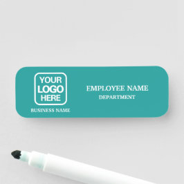 Moderne Teal Zakelijke Naambadge Naamplaatje