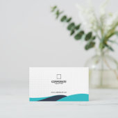 Moderne Teal Zwart Golf Corporate Sjabloon Visitekaartje (Staand voorkant)