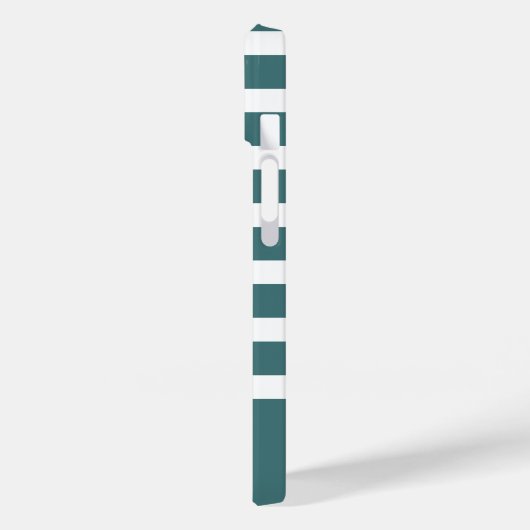 Moderne Tealgroene en Witte Streep met Monogram Case-Mate iPhone Case (Achterkant / Links)