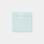 Moderne Tealgroene Witte Script Monogram Post-it® Notes (Voorkant)