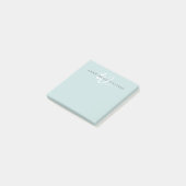 Moderne Tealgroene Witte Script Monogram Post-it® Notes (Schuin)