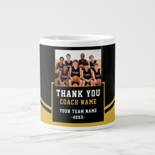 Moderne Teamnaam Foto Coach Bedankt Grote Koffiekop