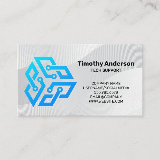 Moderne Tech Blue Logo | Software AI Afsprakenkaartje (Voorkant)