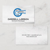 Moderne Tech Blue Logo Visitekaartje (Voorkant / Achterkant)