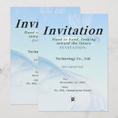 Moderne Tech Lichtblauwe Bedrijfs-Gala Uitnodiging (Voorkant / Achterkant)