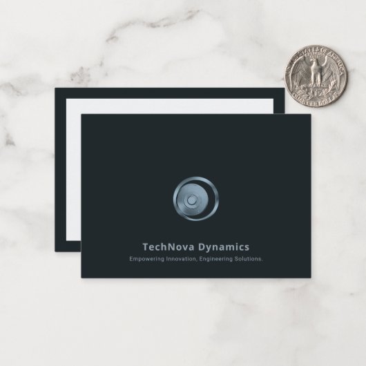 Moderne Tech Logo Note Kaart Notitiekaartje (Voorkant / Achterkant in situ)