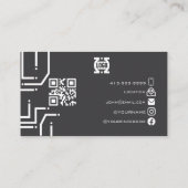 Moderne Tech Printplaat QR Code Zakelijke Kaart Visitekaartje (Achterkant)