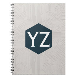 Moderne Tech Raster Beige Notitieboek